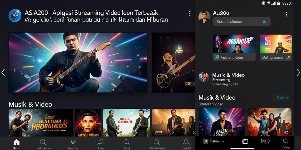 Antarmuka aplikasi ASIA200 yang menarik untuk Streaming Video.
