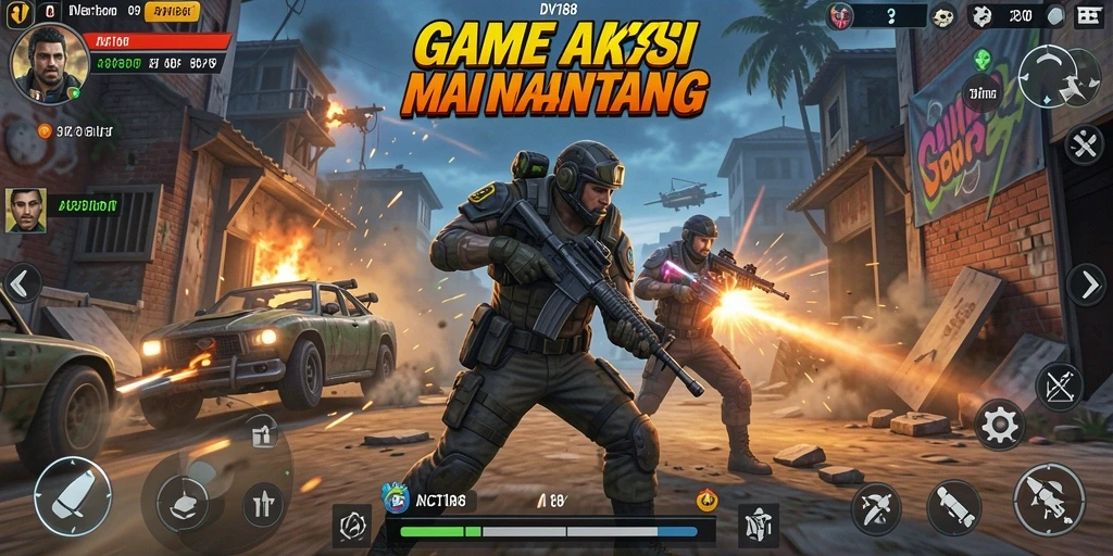 Screenshot utama DV188 menunjukkan aksi pertempuran yang menegangkan.