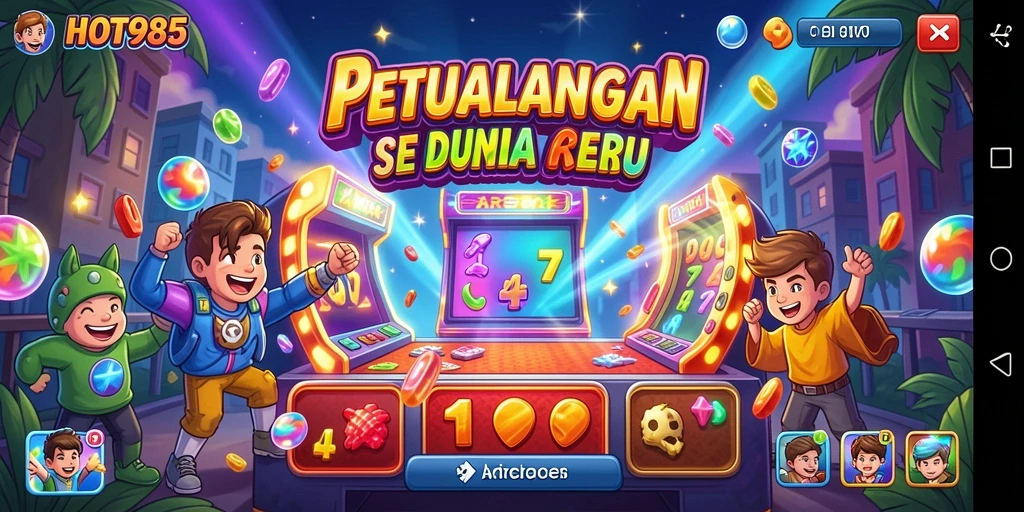 Antarmuka game Arcade HOT985 yang menantang dan menarik.