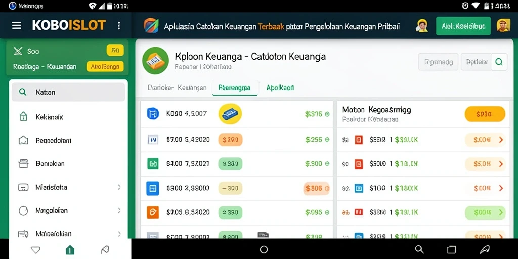 Tampilan antarmuka KOBOISLOT yang sederhana dan fungsional untuk Catatan Keuangan.