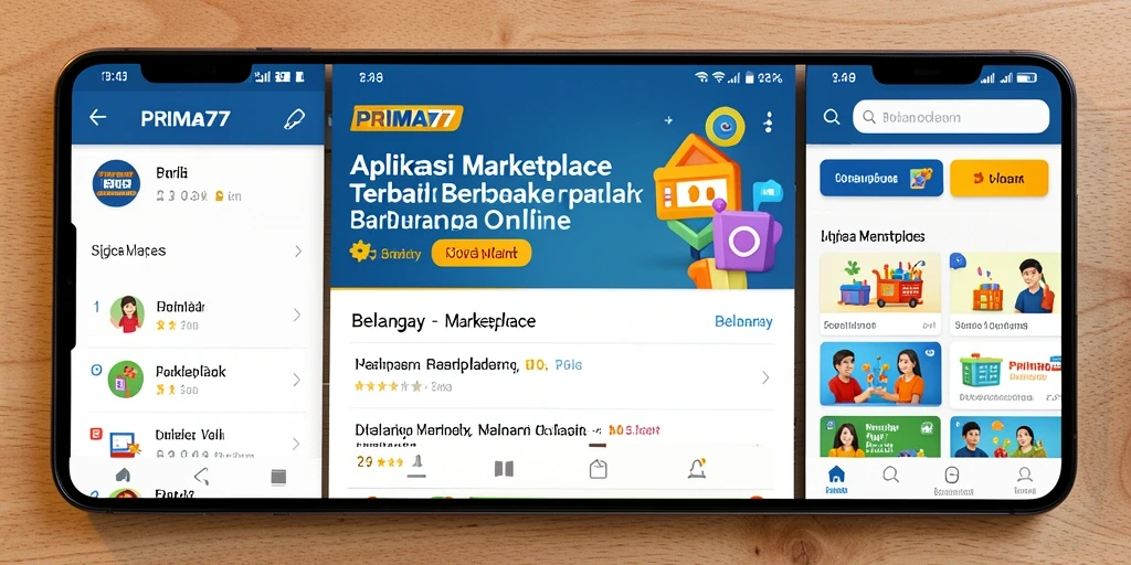 Tampilan antarmuka apliksi PRIMA77 yang user-friendly dan lengkap.