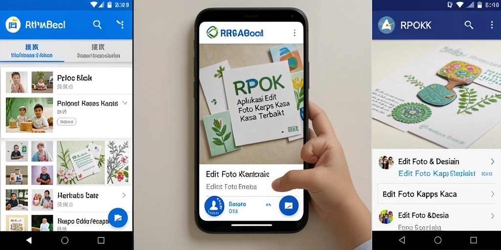 Tampilan antarmuka pengguna RPOK yang sederhana dan fungsional untuk edit foto kertas kaca.