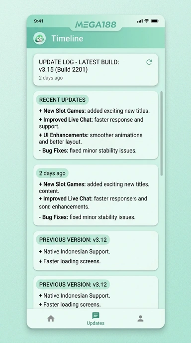 Riwayat Versi mega188 untuk Pengguna Android